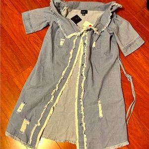 Denim short sleeve coat
